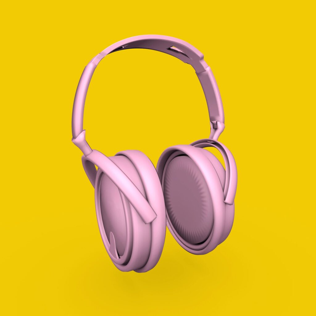 3D Pink Headphones