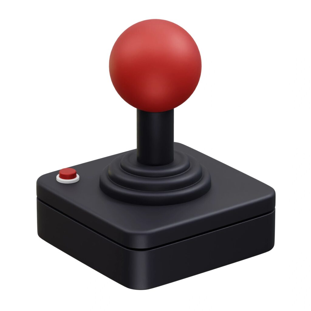 Game joystick icon 3d rendering element