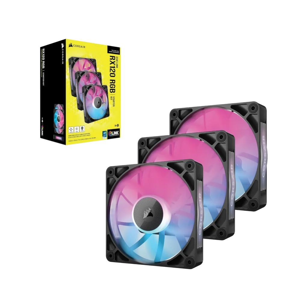 Corsair iCUE LINK RX120 RGB 120mm PWM Fans - Triple Pack